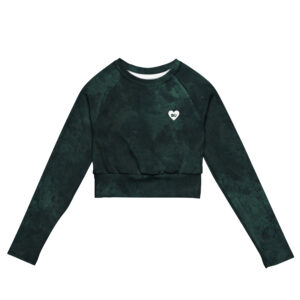 SHADES OF GREEN long-sleeve crop top